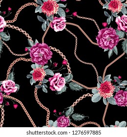 Chain And Flowers Pattern