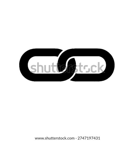 Chain Link Icon – Connection, Hyperlink, URL Symbol, Black Vector