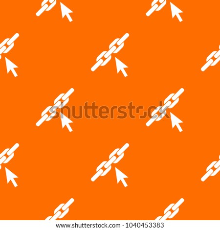 Chain link pattern repeat seamless in orange color for any design. geometric illustration