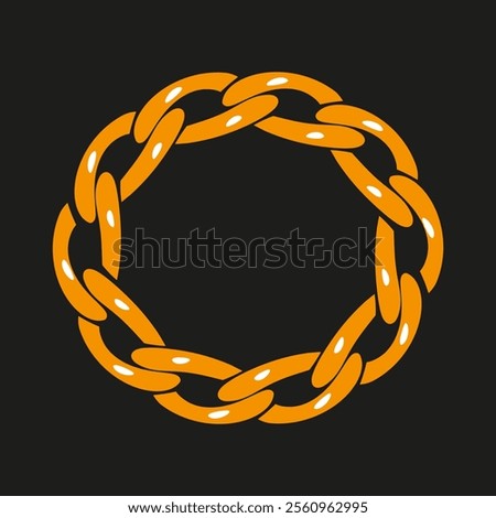 Chain link ring. Decorative circle frame.