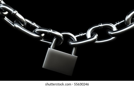 Chain Lock Isolated On Black Stock Illustration 55630246 | Shutterstock