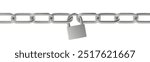 Chain and padlock isolated on white background. 3d illustration.