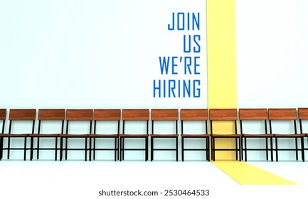 Chair hr human resource join us we are hiring choice business recruitment office employee job candidate interview occupation career vacancy work talent company manager professional team.3d render - Powered by Shutterstock