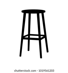 Chair Symbol On White Background.Bar Stool Icon Element In Trendy Style. Flat Illustration