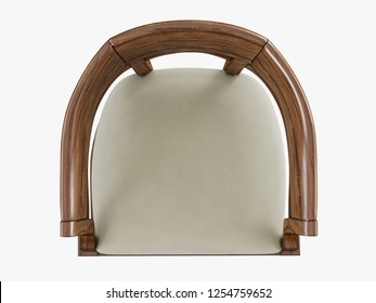 Chair With Wooden Armrests Top View 3D Rendering