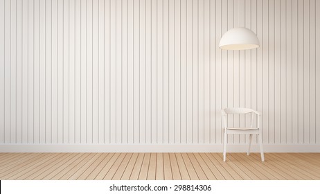 A chair with wooden wall / 3D Render Image