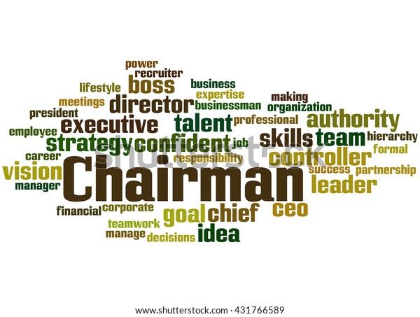 Chairman Word Cloud Concept On White Stock Illustration