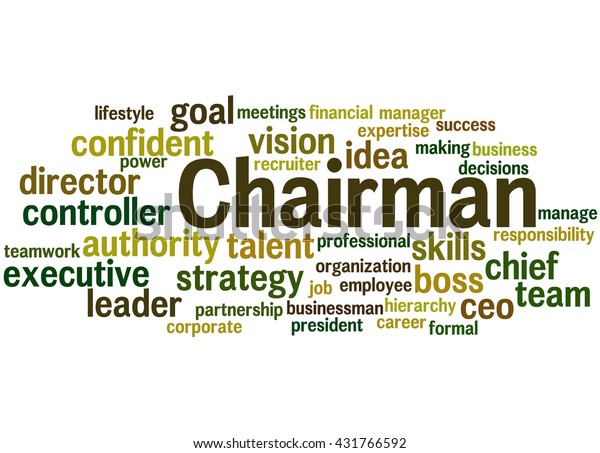 Chairman Word Cloud Concept On White Stock Illustration