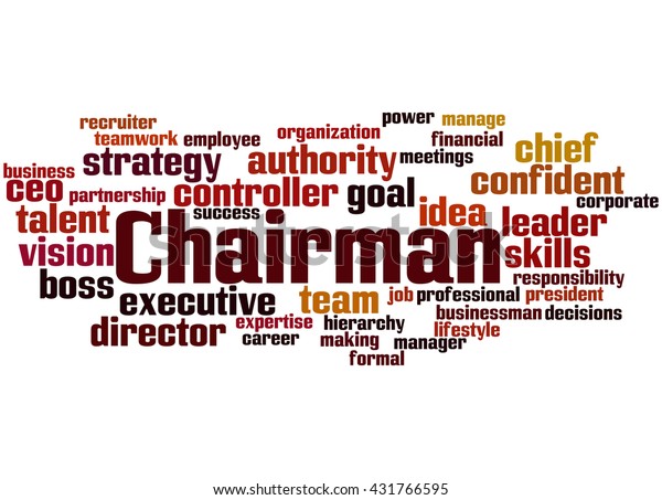 Chairman Word Cloud Concept On White Stock Illustration