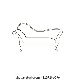 Chaise Lounge Armchair Seat On The White Background.  Illustration