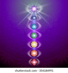 Chakra And Kundalini On Decorative Background