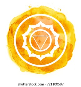 Chakra Symbol Watercolor Artistic Illustration