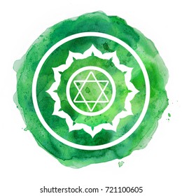 Chakra Symbol Watercolor Artistic Illustration