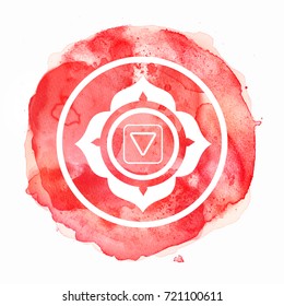 Chakra Symbol Watercolor Artistic Illustration