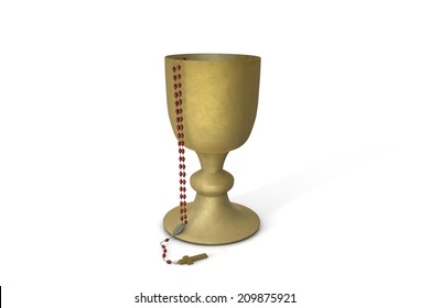 Chalice with rosary - Powered by Shutterstock