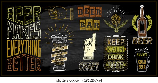 Chalk beer menu board - beer bar, keep calm drink beer, craft beer, etc. Raster version - Powered by Shutterstock