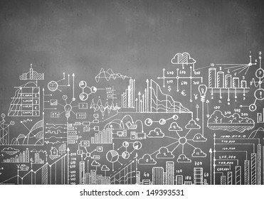 Business Symbols Management Concept Doodle Design Stock Vector (Royalty ...