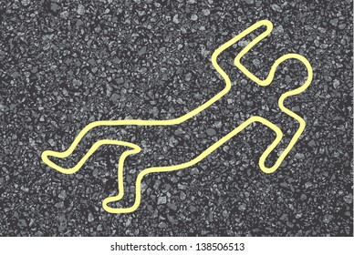 Chalk Outline Of A Dead Body