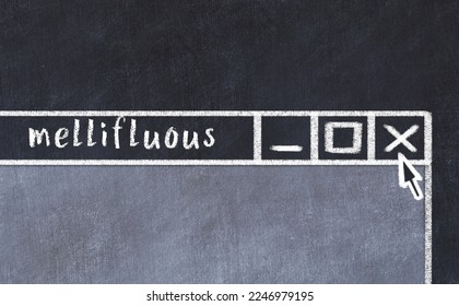 Chalk sketch of closing browser window with page header inscription mellifluous  