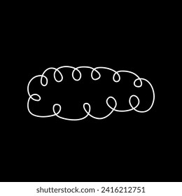 chalk sketch of flat clouds on a black background