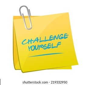 challenge yourself post message illustration design over a white background