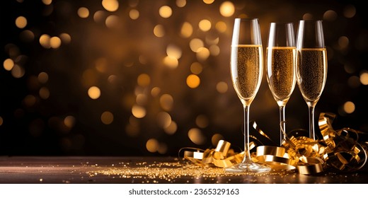  Champagne bottle, glasses and confetti on a colored background top view. Concept holiday, birthday, Christmas, new year, celebrate - Powered by Shutterstock