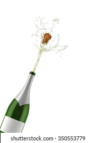 A Champagne bottle popping its cork