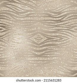 Champagne Gold Animal Print Glitter Pattern On Metallic Gradient Background Texture, Digital Paper