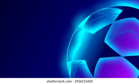 Champions League. Soccer ball on a blue background. Banner on the theme of football. - Powered by Shutterstock