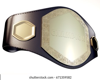 A Championship Belt Made In 3d Software. 
