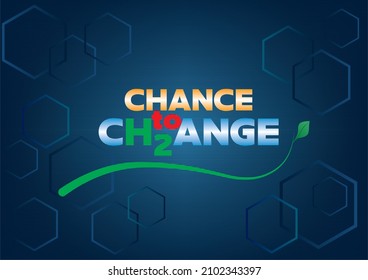 Chance To Change - Transition To Green Hydrogen Energy. The Modern Graphics Visualize The Necessary Transition To Green Energy By Using Hydrogen.