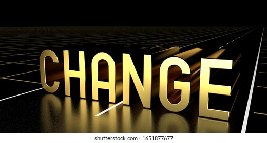Change concept, road - 3D rendering