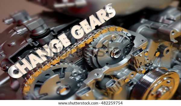 Change\
Gears Engine Evolve Shift Word 3d\
Illustration