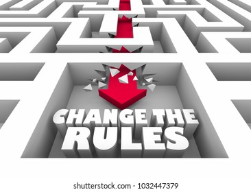 Change The Rules Break Through Maze Arrow 3d Illustration