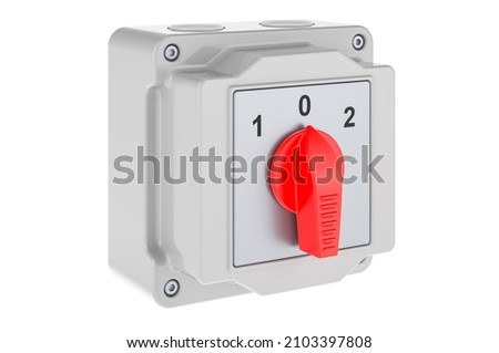 Changeover Selector Switch, Universal Rotary Cam Selector. 3D rendering