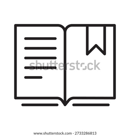 Chapter icon design. Tactile tablet vector icon in linear, outline isolated on white background. Document icon, illustration isolated on white background for graphic and web design.