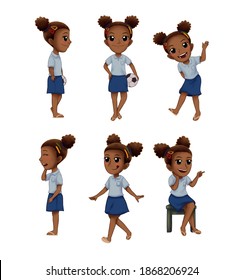 Character Design Of A Papuan Girl With An Age Of Junior High School. She's Very Brave, Cheerful And A Little Bit Sporty.