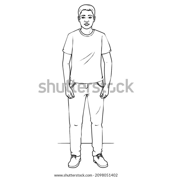 Character Design Sketch Front View Illustration Stock Illustration ...