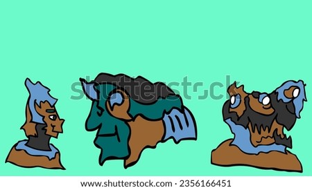 Character designs with cited head