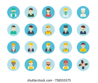 Character Icon Job Professions Flat Style Character Icon Set With Male Female Arabic Indian Doctor Coder And Different Character Icon And Professions Meaning Can Be Used As Web Logo Mobile App Design