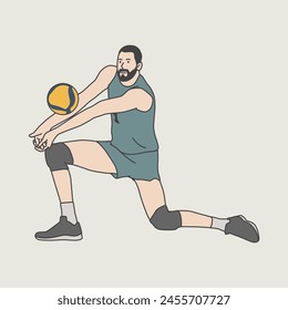 character illustration. male player who passes to a friend illustration design of a volleyball male athlete - Powered by Shutterstock