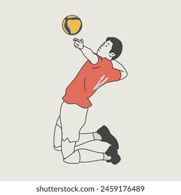 character illustration. volleyball player character. illustration design of a volleyball player doing a smash. - Powered by Shutterstock