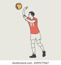 character illustration. volleyball player character. male volleyball player ready to serve - Powered by Shutterstock