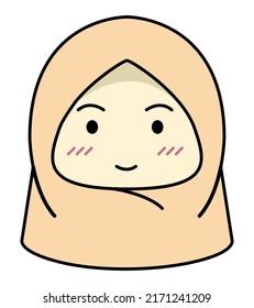 Character Muslim Woman Chibi Face