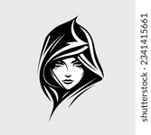 character portrait logo black and white elf rogue agile z