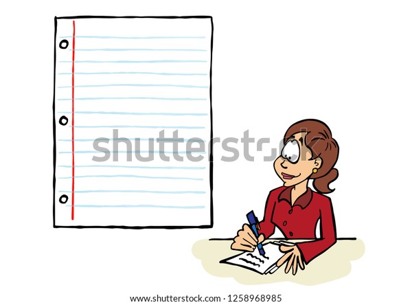 Character Writing Notebook Empty Page You Stock Illustration 1258968985