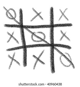 Charcoal Drawing Childs Game Tictactoe Stock Illustration 40960438 ...