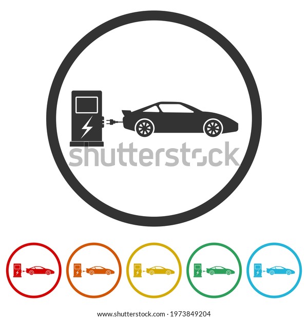 Charge station\
ring icon for electric\
vehicles