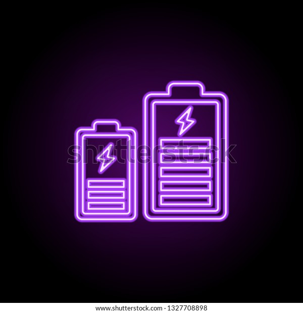 charging battery outline icon. Elements of\
Ecology in neon style icons. Simple icon for websites, web design,\
mobile app, info\
graphics
