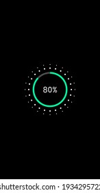 Charging Icon Smartphone Screen 80% Battery Charged